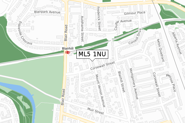 ML5 1NU map - large scale - OS Open Zoomstack (Ordnance Survey)