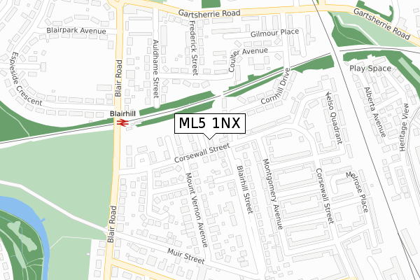 ML5 1NX map - large scale - OS Open Zoomstack (Ordnance Survey)