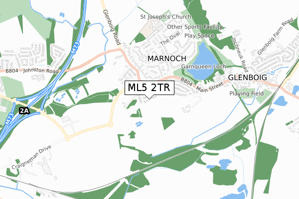 ML5 2TR map - small scale - OS Open Zoomstack (Ordnance Survey)