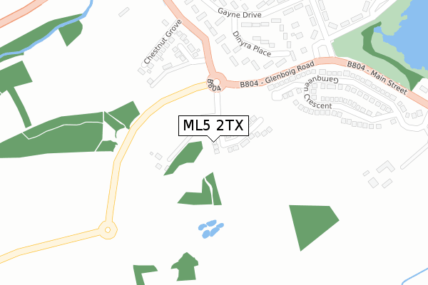 ML5 2TX map - large scale - OS Open Zoomstack (Ordnance Survey)