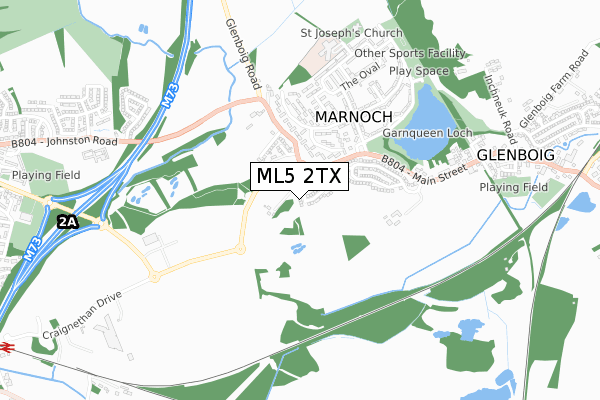 ML5 2TX map - small scale - OS Open Zoomstack (Ordnance Survey)