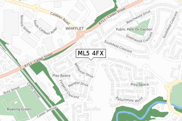 ML5 4FX map - large scale - OS Open Zoomstack (Ordnance Survey)