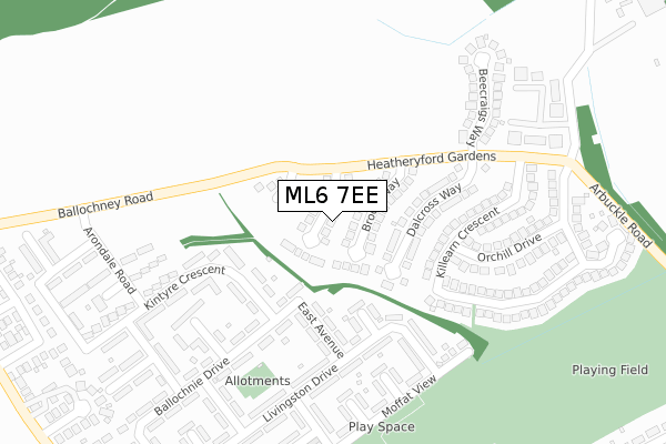 ML6 7EE map - large scale - OS Open Zoomstack (Ordnance Survey)