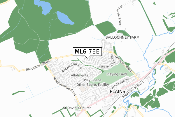 ML6 7EE map - small scale - OS Open Zoomstack (Ordnance Survey)