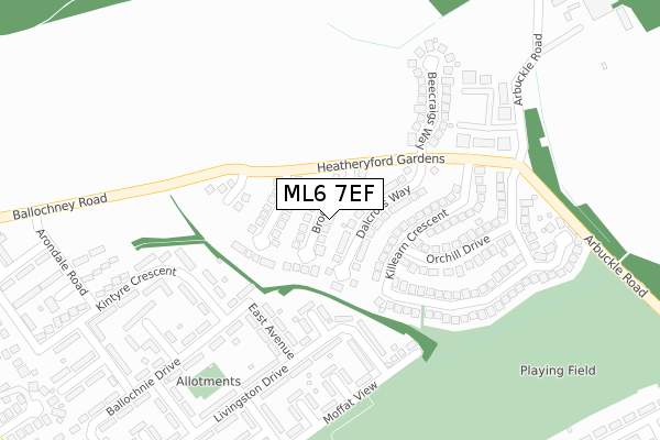 ML6 7EF map - large scale - OS Open Zoomstack (Ordnance Survey)