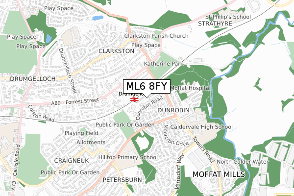 ML6 8FY map - small scale - OS Open Zoomstack (Ordnance Survey)