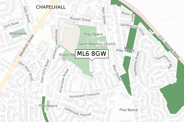 ML6 8GW map - large scale - OS Open Zoomstack (Ordnance Survey) ML6 8GW map - large scale - OS Open Zoomstack (Ordnance Survey)