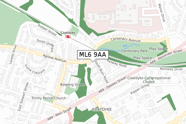 ML6 9AA map - large scale - OS Open Zoomstack (Ordnance Survey)