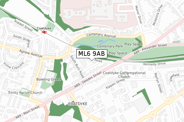 ML6 9AB map - large scale - OS Open Zoomstack (Ordnance Survey)