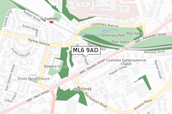 ML6 9AD map - large scale - OS Open Zoomstack (Ordnance Survey)