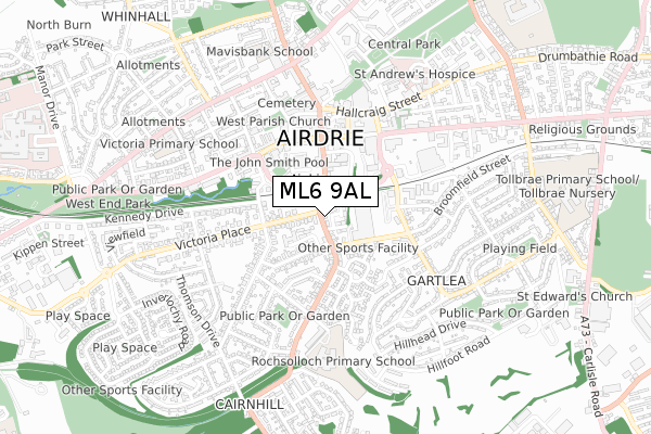ML6 9AL map - small scale - OS Open Zoomstack (Ordnance Survey)