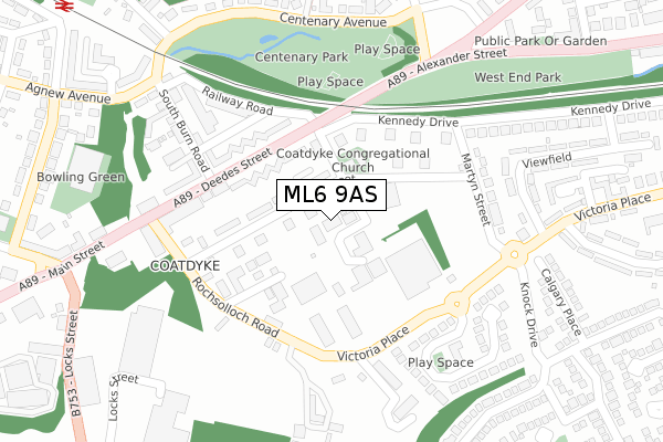 ML6 9AS map - large scale - OS Open Zoomstack (Ordnance Survey)