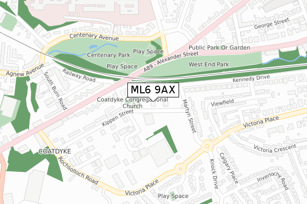 ML6 9AX map - large scale - OS Open Zoomstack (Ordnance Survey)