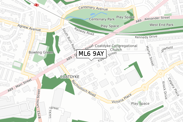 ML6 9AY map - large scale - OS Open Zoomstack (Ordnance Survey)