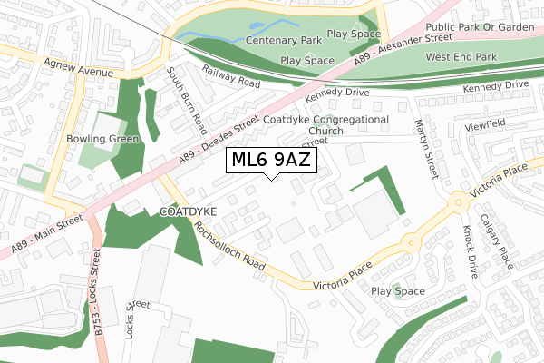 ML6 9AZ map - large scale - OS Open Zoomstack (Ordnance Survey)