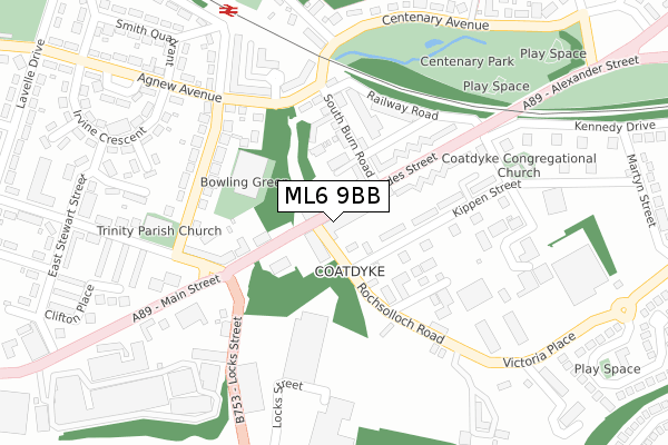 ML6 9BB map - large scale - OS Open Zoomstack (Ordnance Survey)