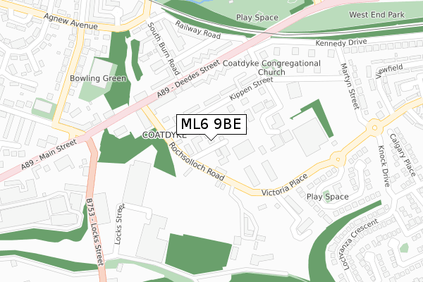 ML6 9BE map - large scale - OS Open Zoomstack (Ordnance Survey)