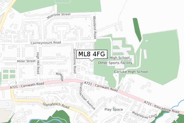 ML8 4FG map - large scale - OS Open Zoomstack (Ordnance Survey)