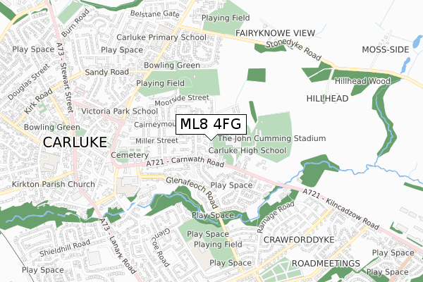 ML8 4FG map - small scale - OS Open Zoomstack (Ordnance Survey)