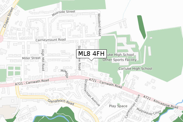 ML8 4FH map - large scale - OS Open Zoomstack (Ordnance Survey)
