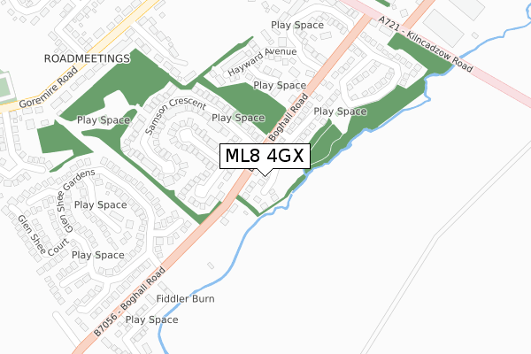 ML8 4GX map - large scale - OS Open Zoomstack (Ordnance Survey)