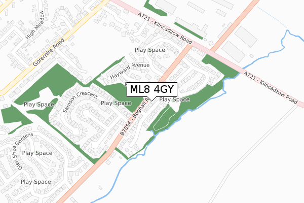 ML8 4GY map - large scale - OS Open Zoomstack (Ordnance Survey)