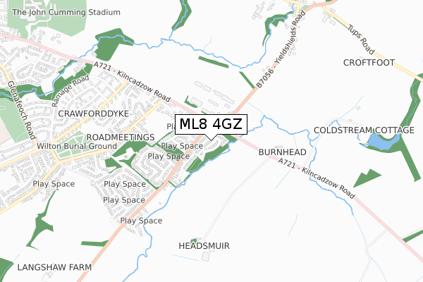 ML8 4GZ map - small scale - OS Open Zoomstack (Ordnance Survey)