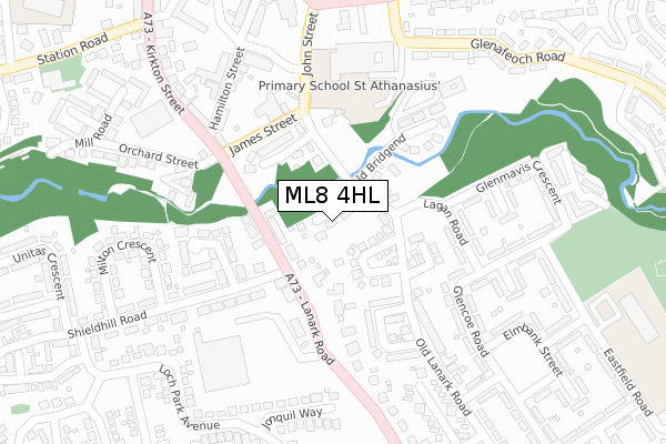 ML8 4HL map - large scale - OS Open Zoomstack (Ordnance Survey)