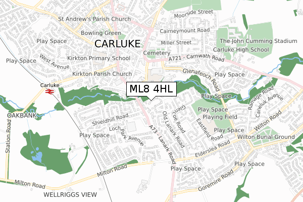 ML8 4HL map - small scale - OS Open Zoomstack (Ordnance Survey)