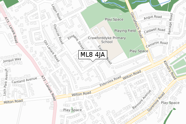 ML8 4JA map - large scale - OS Open Zoomstack (Ordnance Survey)