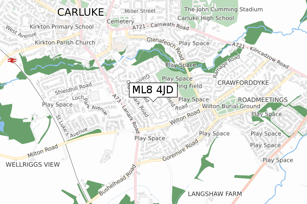 ML8 4JD map - small scale - OS Open Zoomstack (Ordnance Survey)