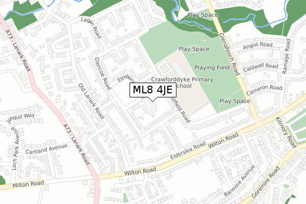 ML8 4JE map - large scale - OS Open Zoomstack (Ordnance Survey)