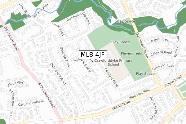 ML8 4JF map - large scale - OS Open Zoomstack (Ordnance Survey)