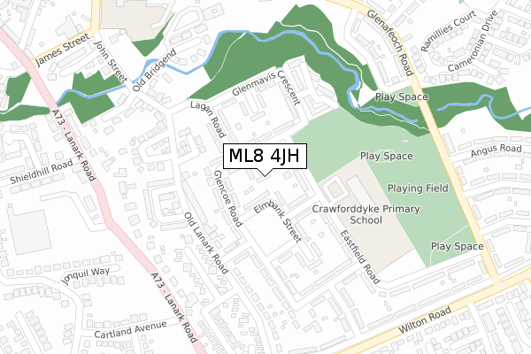 ML8 4JH map - large scale - OS Open Zoomstack (Ordnance Survey)