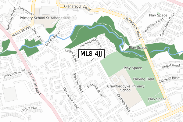 ML8 4JJ map - large scale - OS Open Zoomstack (Ordnance Survey)