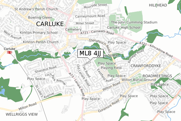 ML8 4JJ map - small scale - OS Open Zoomstack (Ordnance Survey)