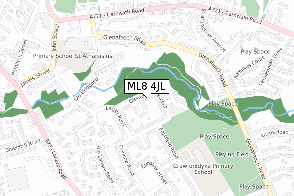ML8 4JL map - large scale - OS Open Zoomstack (Ordnance Survey)
