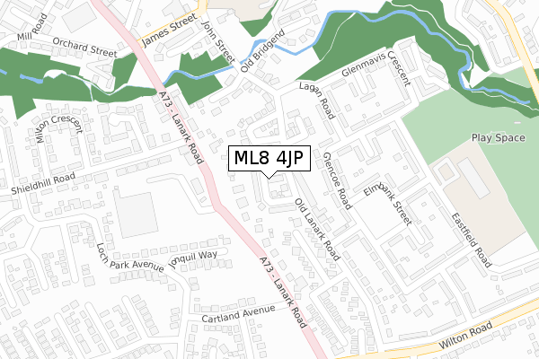 ML8 4JP map - large scale - OS Open Zoomstack (Ordnance Survey)
