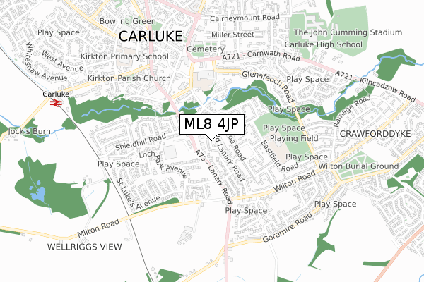 ML8 4JP map - small scale - OS Open Zoomstack (Ordnance Survey)
