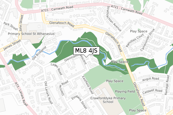 ML8 4JS map - large scale - OS Open Zoomstack (Ordnance Survey)