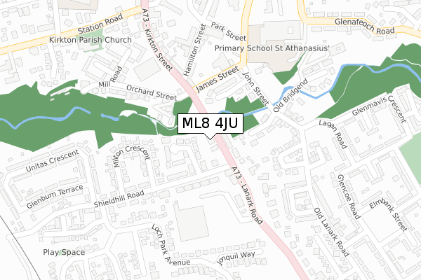 ML8 4JU map - large scale - OS Open Zoomstack (Ordnance Survey)