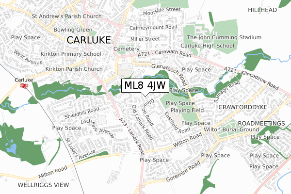 ML8 4JW map - small scale - OS Open Zoomstack (Ordnance Survey)
