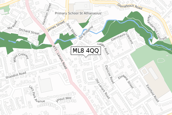 ML8 4QQ map - large scale - OS Open Zoomstack (Ordnance Survey)