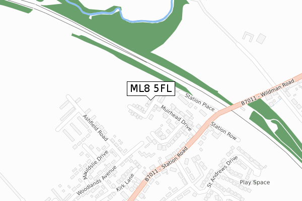 ML8 5FL map - large scale - OS Open Zoomstack (Ordnance Survey)
