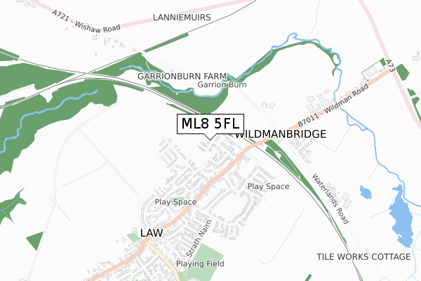 ML8 5FL map - small scale - OS Open Zoomstack (Ordnance Survey)