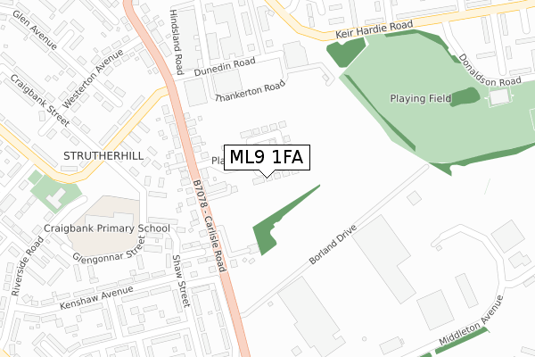 ML9 1FA map - large scale - OS Open Zoomstack (Ordnance Survey)
