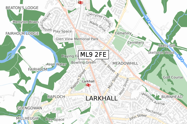 ML9 2FE map - small scale - OS Open Zoomstack (Ordnance Survey)