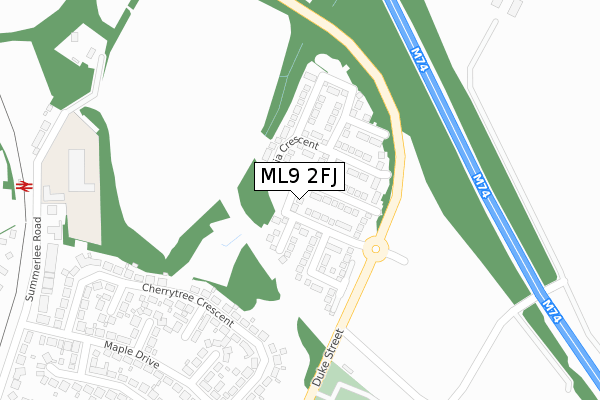 ML9 2FJ map - large scale - OS Open Zoomstack (Ordnance Survey)