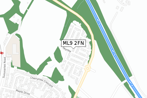 ML9 2FN map - large scale - OS Open Zoomstack (Ordnance Survey)