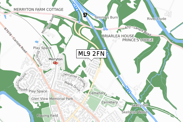 ML9 2FN map - small scale - OS Open Zoomstack (Ordnance Survey)